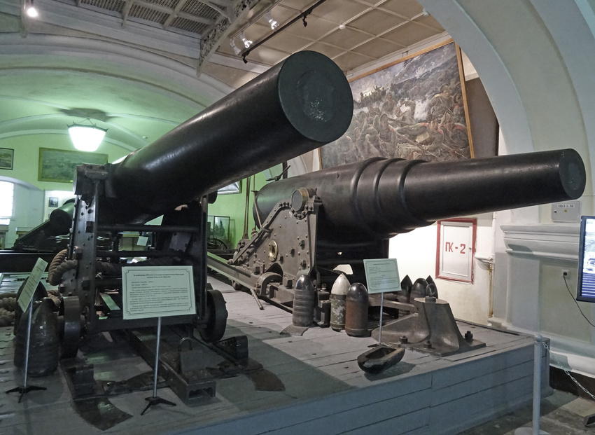 Музей артиллерии, инженерных войск и войск связи. Зал истории артиллерии с середины 19 века до 1917 года.