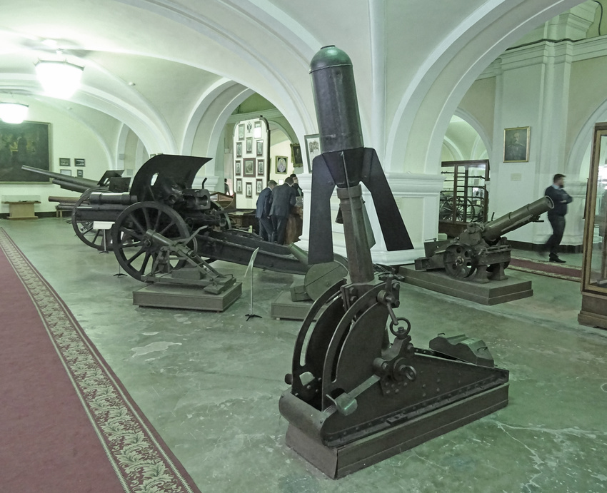 Музей артиллерии, инженерных войск и войск связи. Зал истории артиллерии с середины 19 века до 1917 года.