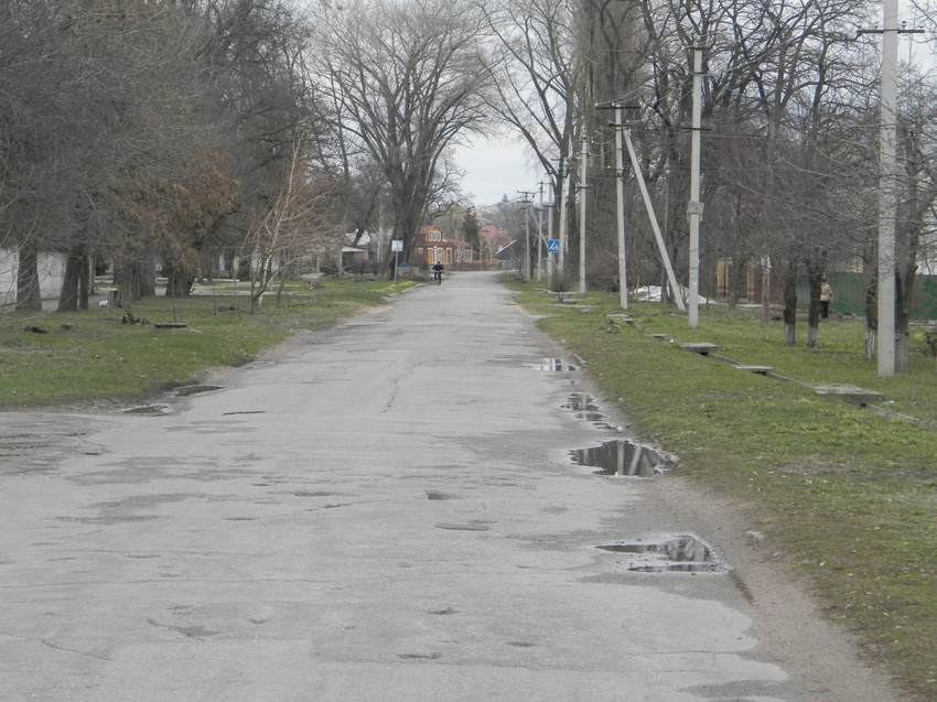 Верхнеднепровск.2 апреля 2016 года.вид на город от Парка им.Семёнова.Улица Дедышко.