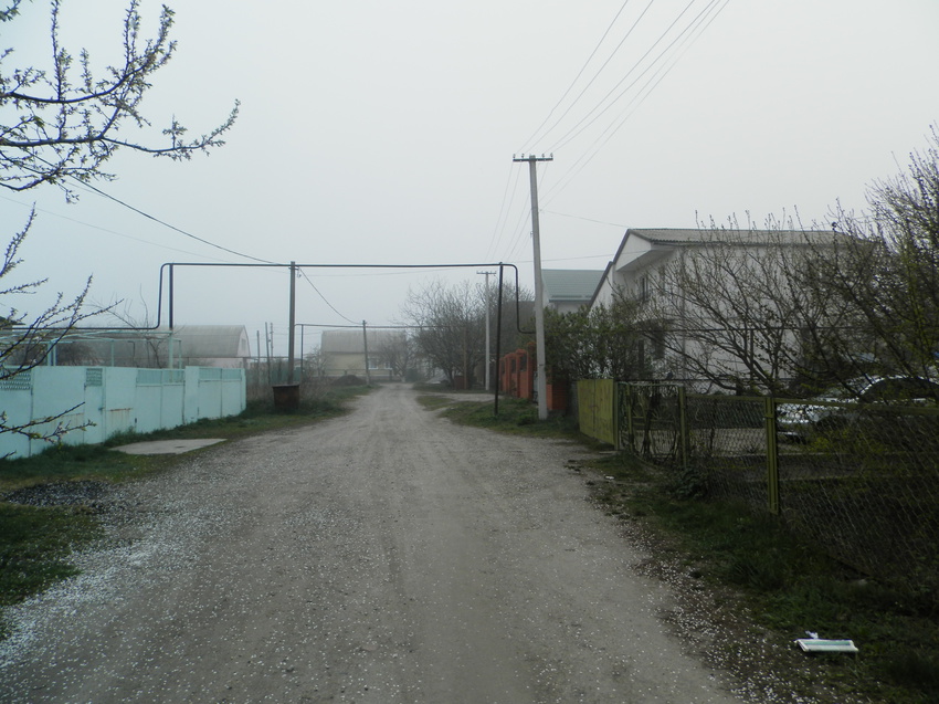 Синельниково.14 апреля 2016 года.Туман.Переулок Абрикосовый.Вид на север от редакции газеты &quot;Берега надий&quot;(&quot;Берега надежд&quot;).