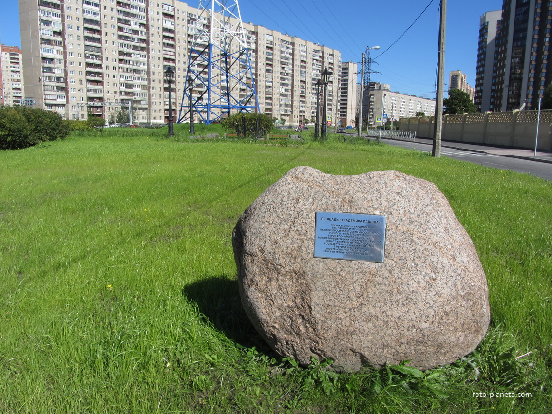 Площадь Академика Пашина, памятный камень