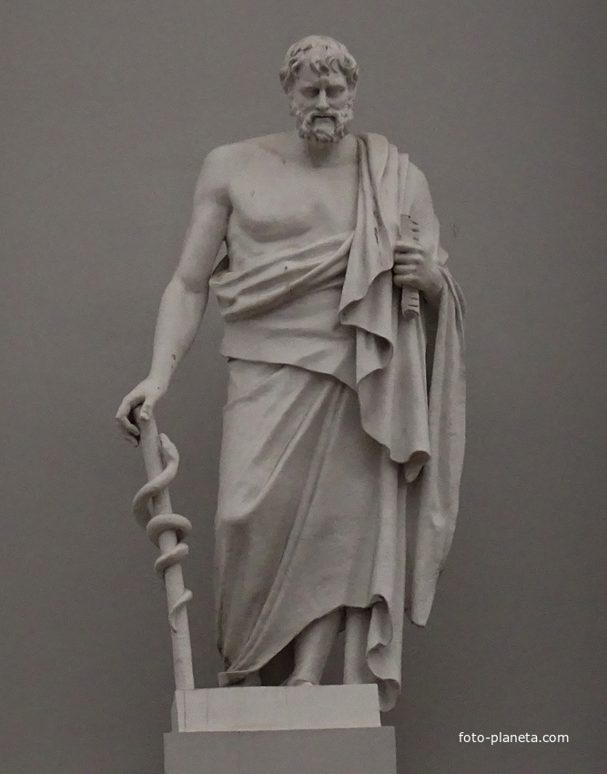 Скульптура Гиппократа на здании Российской Национальной библиотеки