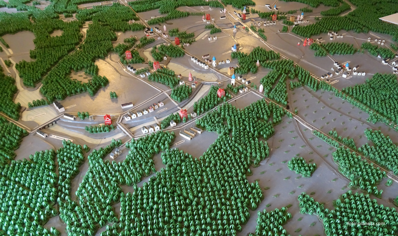 В музее-усадьбе &quot;Рождествено&quot;. Схема-макет окрестностей Рождествено.