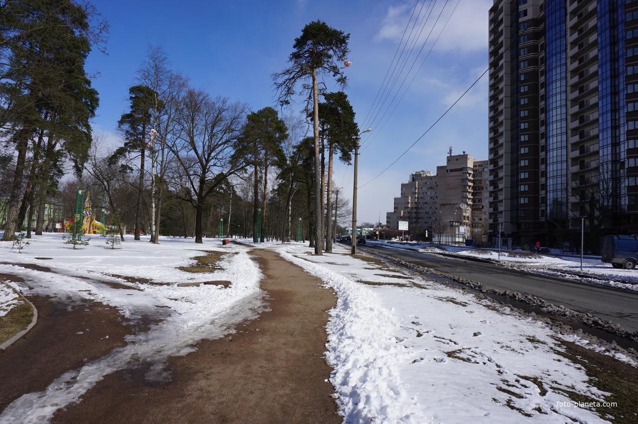 В привокзальном парке.