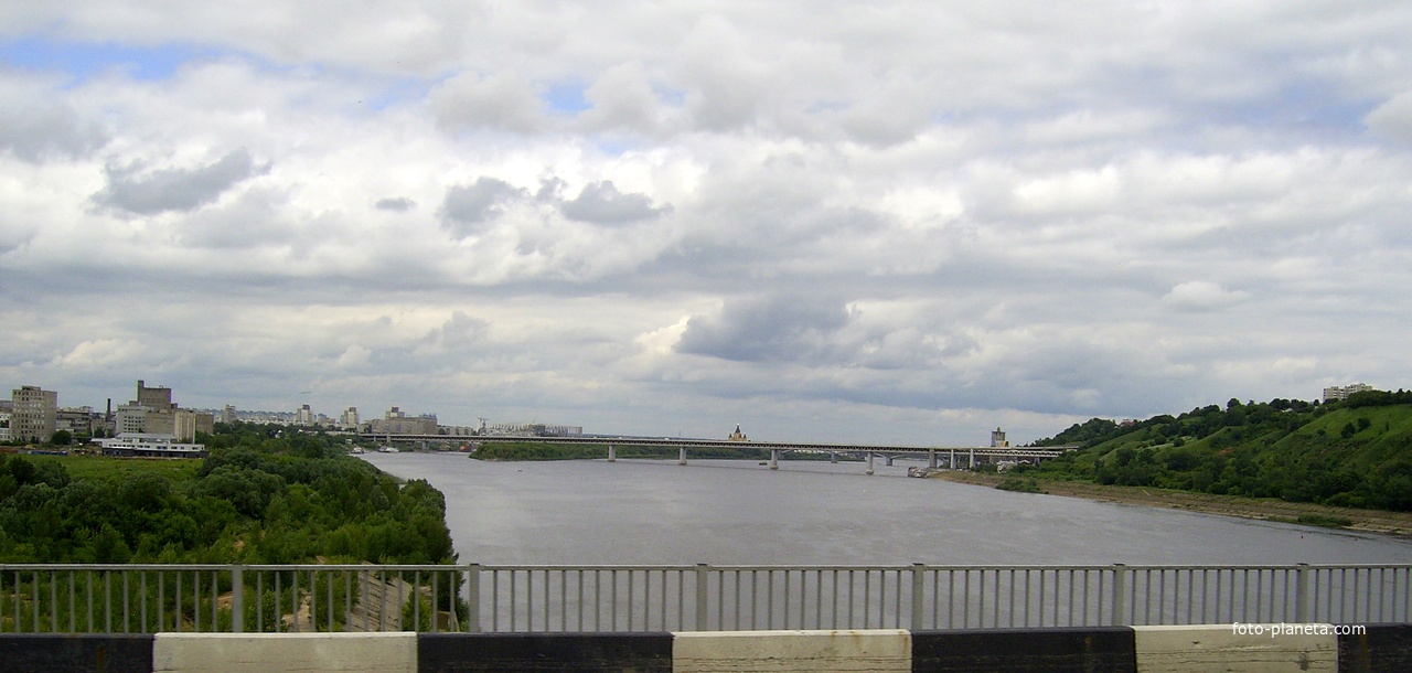 Н. Новгород - Вид на Метромост через реку Оку