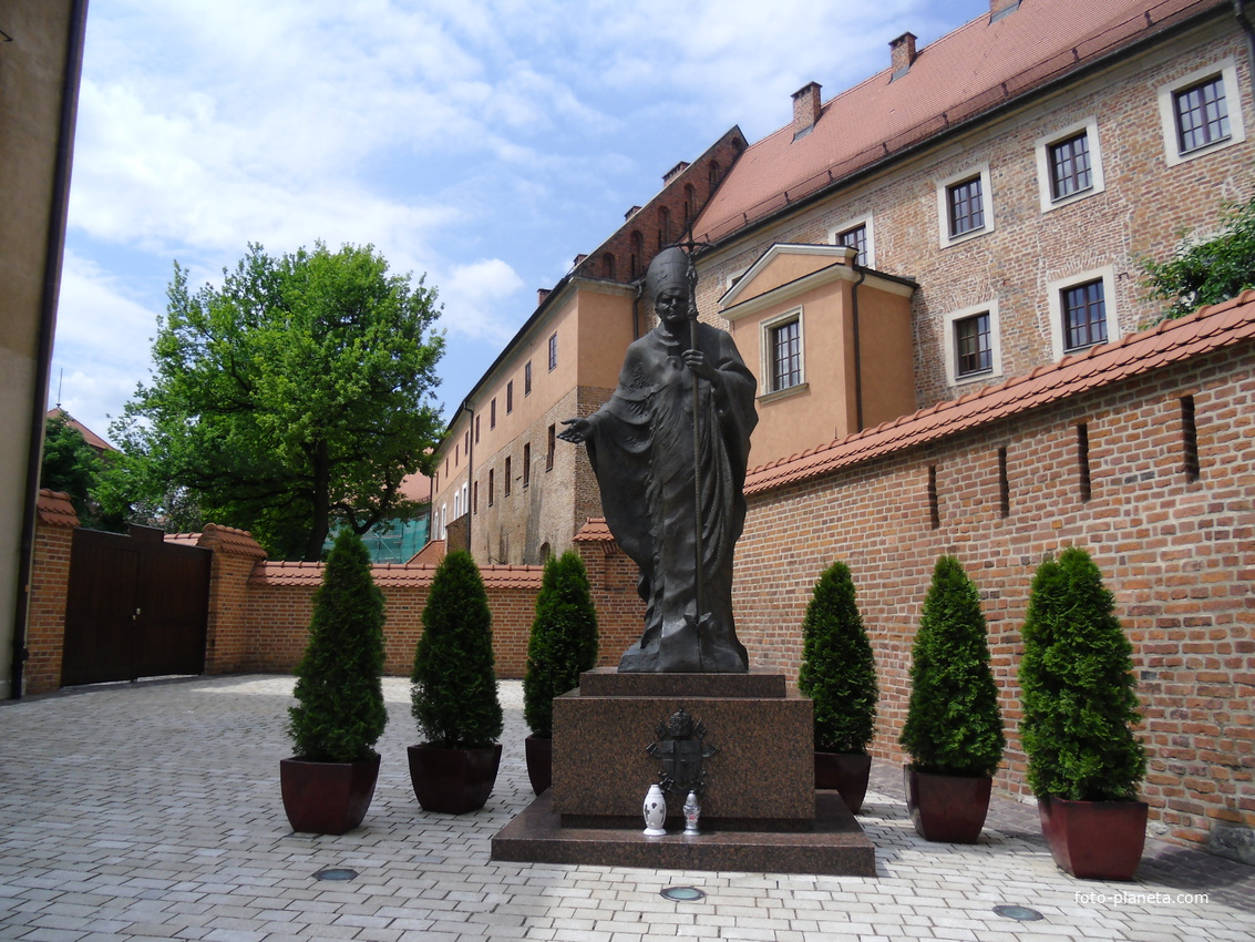 Statue of John Paul II at the Wawel Castle, Krakow