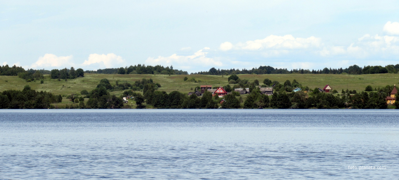 Вид д. Ясенское с озера Волго.
