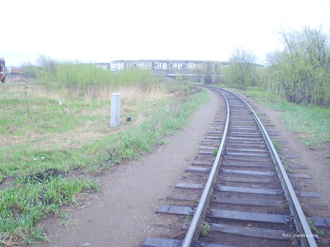 Станция Поронайск. Участок пути, соединяющий «новый вокзал» с депо