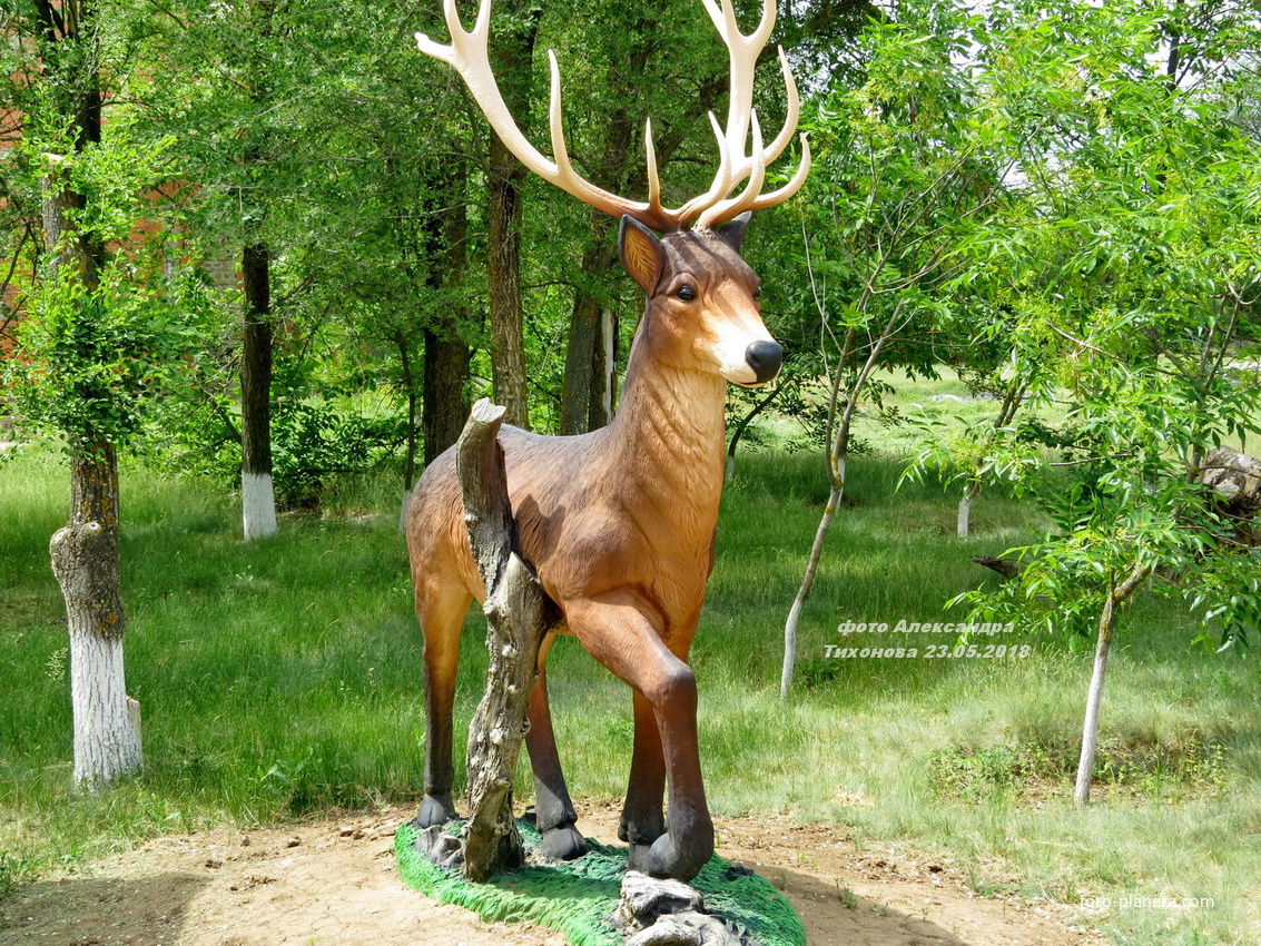 Скульптура оленя в парке